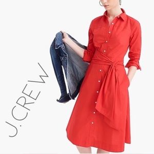NWT J. Crew CHERRY RED SHIRT DRESS WITH BELT 4